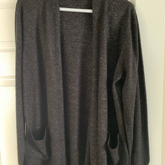 Elegant Black Open Front Cardigan - Picture 1 of 4